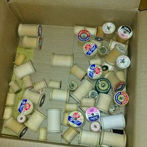 Antique Wooden Sewing Spools